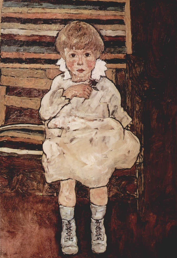 Egon Schiele Sitting child